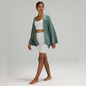 Lululemon Cashlu Knit Textured Wrap. Teal Green.